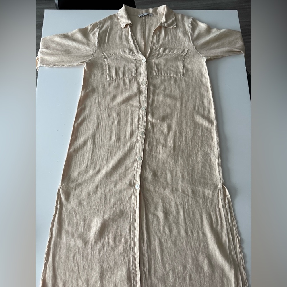 Zara Cream Linen Dress